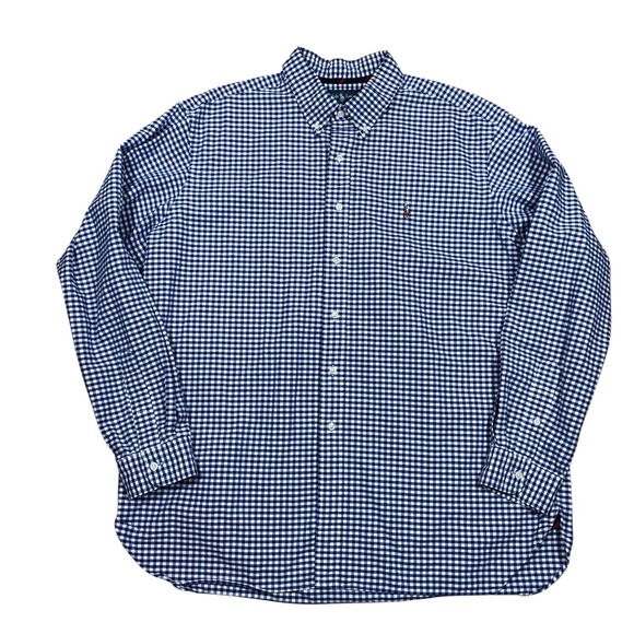Ralph Lauren Shirt Mens XXL Gingham Check Button Down Oxford Classic Flesh Pony - Picture 9 of 12